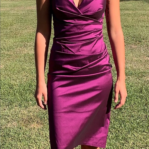 Talbot Runhof purple cocktail dress - Picture 2 of 8